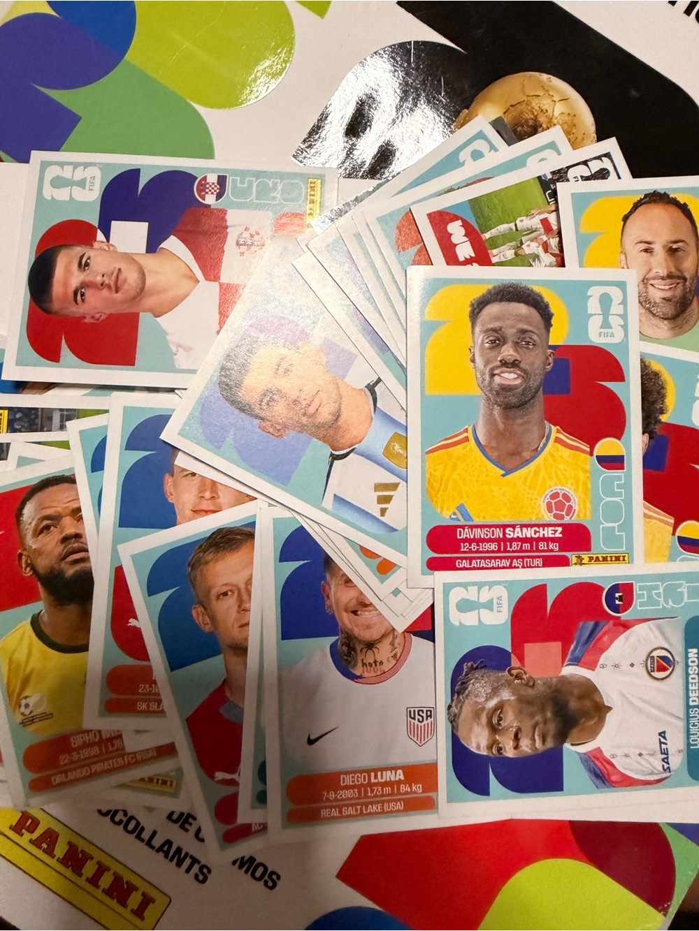 World Cup 2026 Panini Multicolor Football Sticker Collection - Blue, Yellow, Red